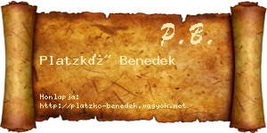 Platzkó Benedek névjegykártya